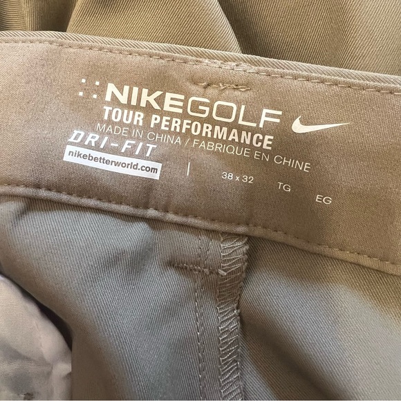 Nike Golf Pants Mens 38x32 Tour Performance Dri Fit Tan Preppy Sport - Picture 9 of 12